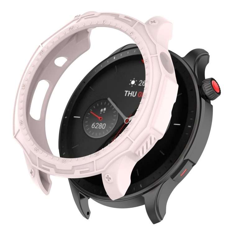 For Amazfit GTR 4 / GTR 4 Pro Armor Hollow TPU Watch Case(Light Pink)