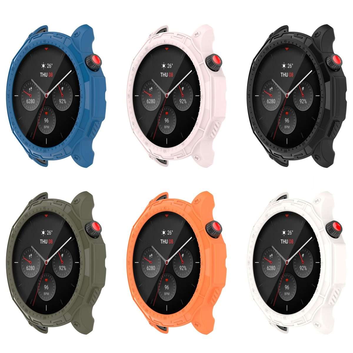 For Amazfit GTR 4 / GTR 4 Pro Armor Hollow TPU Watch Case(Lvory White)