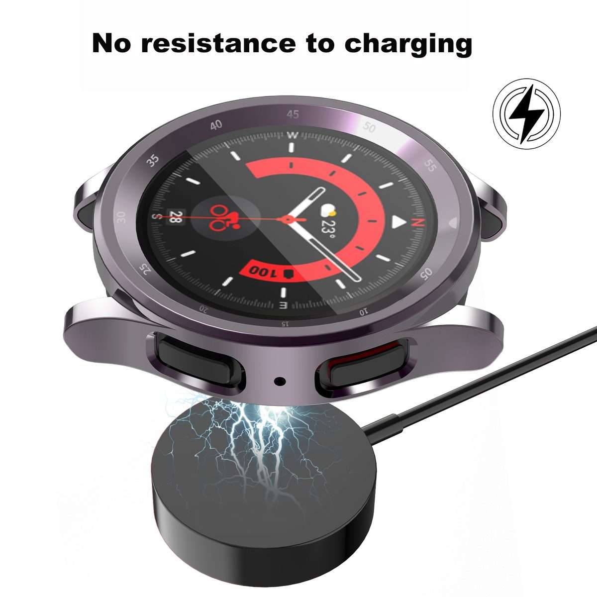 For Samsung Galaxy Watch5 Pro 45mm Full Coverage TPU Electroplating Watch Case(Gun Color)