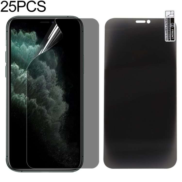 For iPhone 11 Pro Max / XS Max 25 PCS 0.1mm 2.5D Full Cover Anti-spy Screen Protector Explosion-pr
