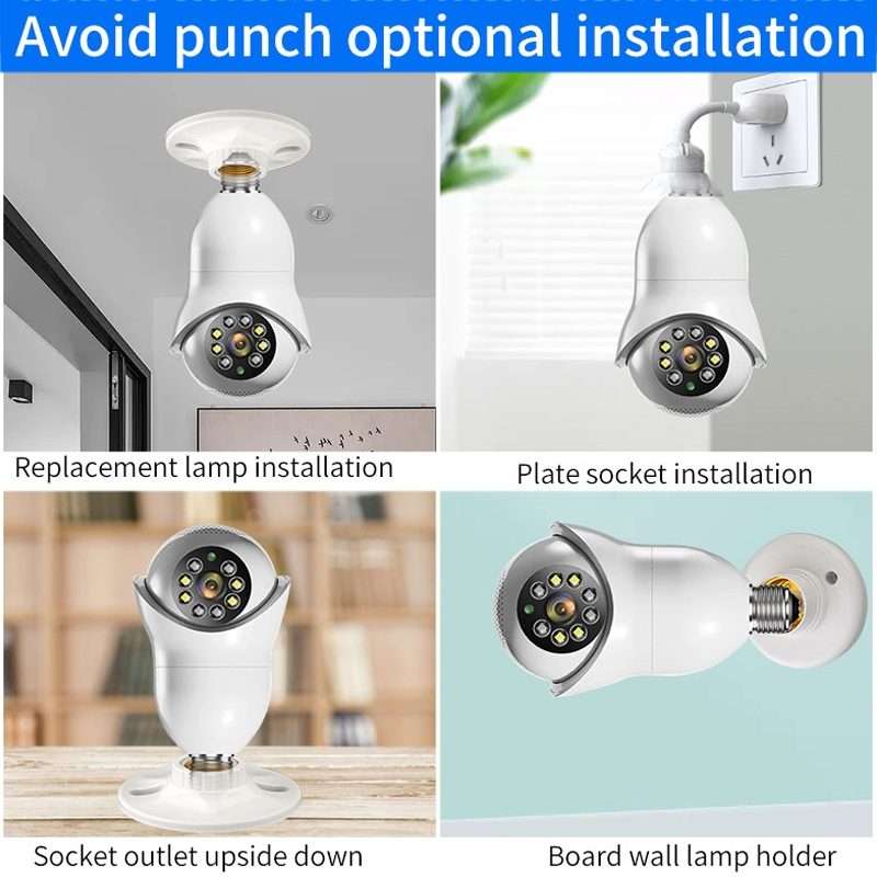 DP31 2.0MP HD Light Bulb WiFi Surveillance Camera, Support Motion Detection, Night Vis ... (White)