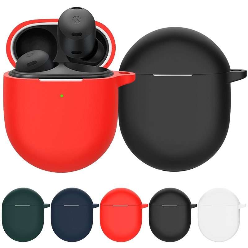 For Google Pixel Buds Pro Wireless Earphone Silicone Protective Case with Hook(White)