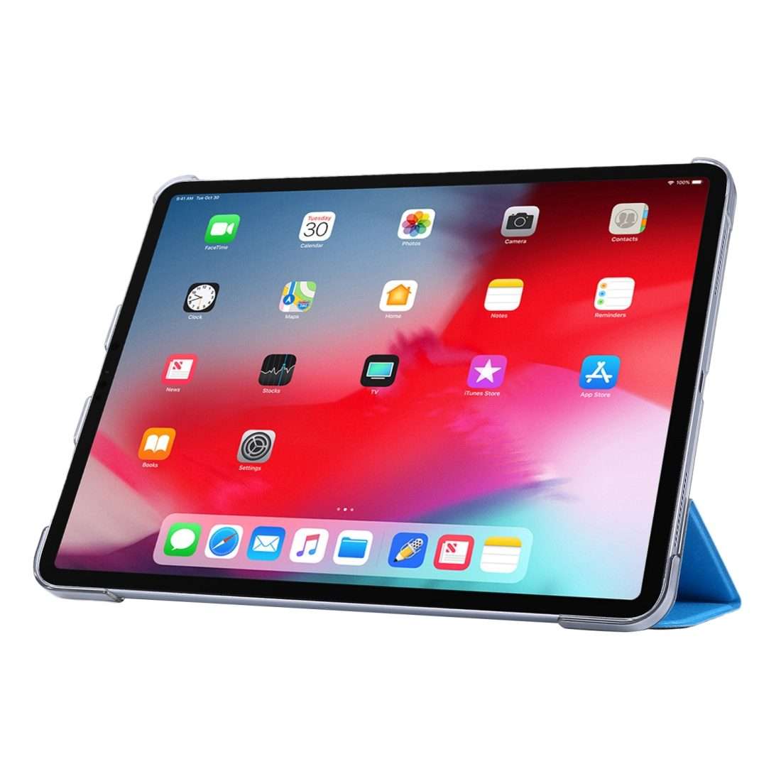 For iPad Pro 11(2020) TPU Silk Texture Three-fold Horizontal Flip Leather Tablet ... (Light Blue)