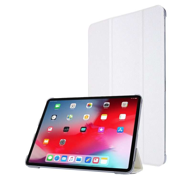 For iPad Pro 11(2020) TPU Silk Texture Three-fold Horizontal Flip Leather Tablet Case ... (White)