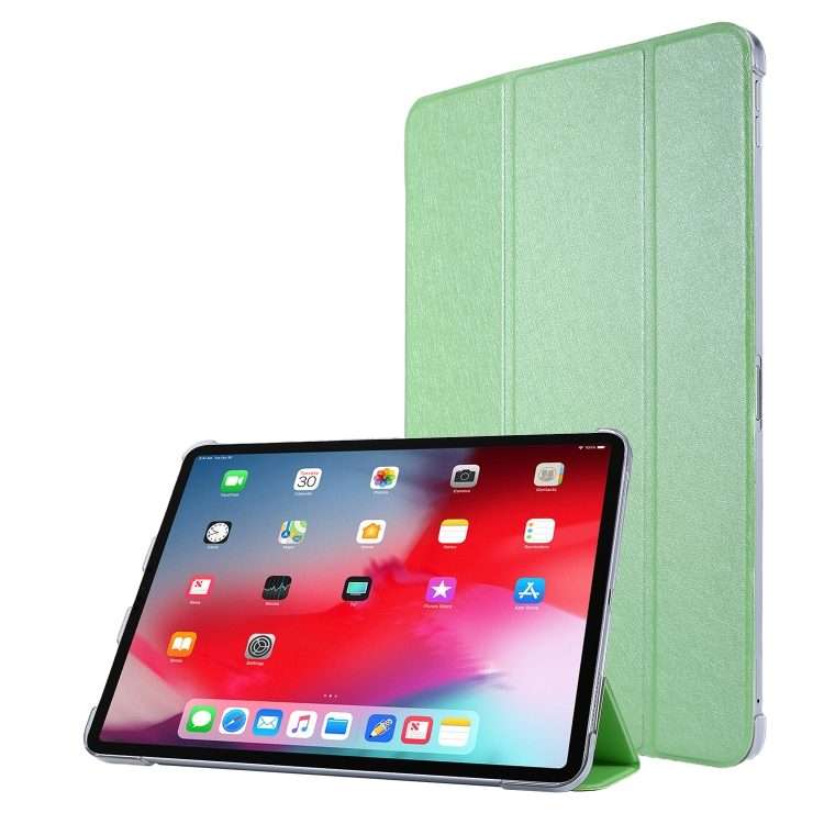 For iPad Pro 11(2020) TPU Silk Texture Three-fold Horizontal Flip Leather Tablet Case ... (Green)