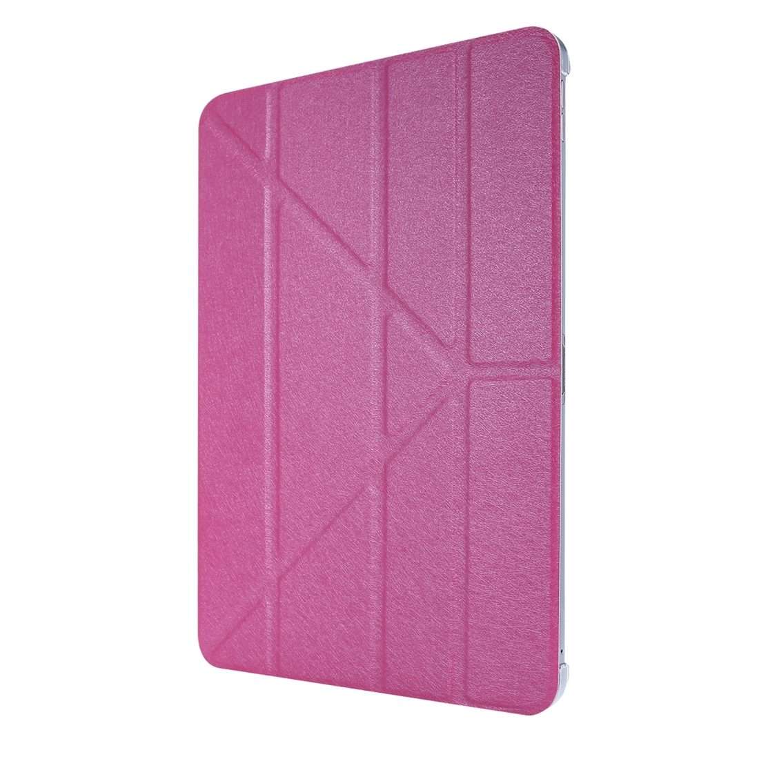 For iPad Air 13 2024 / 2025 / Pro 12.9 2020 Silk Texture Horizontal Deformation Fli ... (Rose Red)