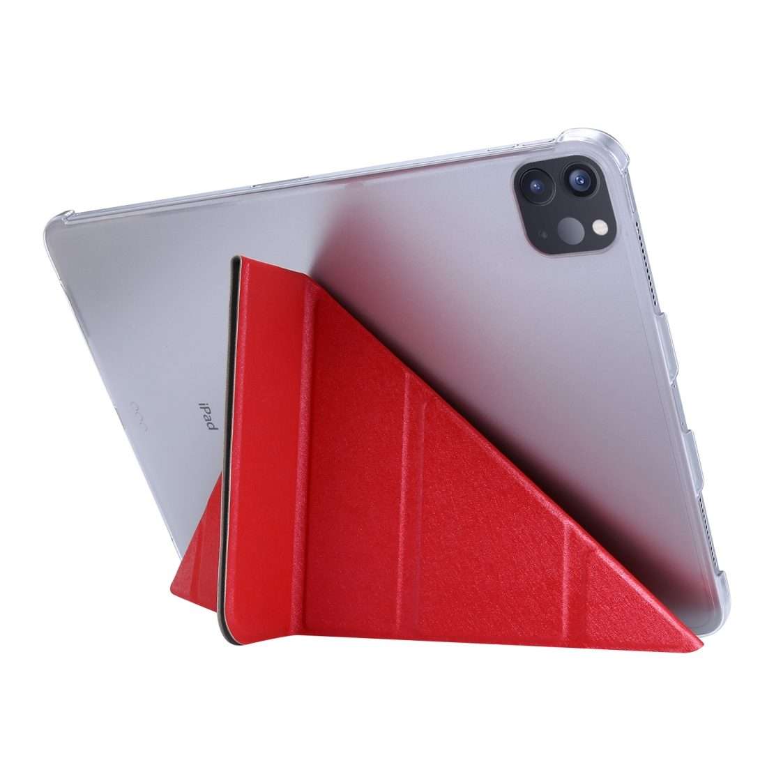 For iPad Air 13 2024 / 2025 / Pro 12.9 2020 Silk Texture Horizontal Deformation Flip Lea ... (Red)