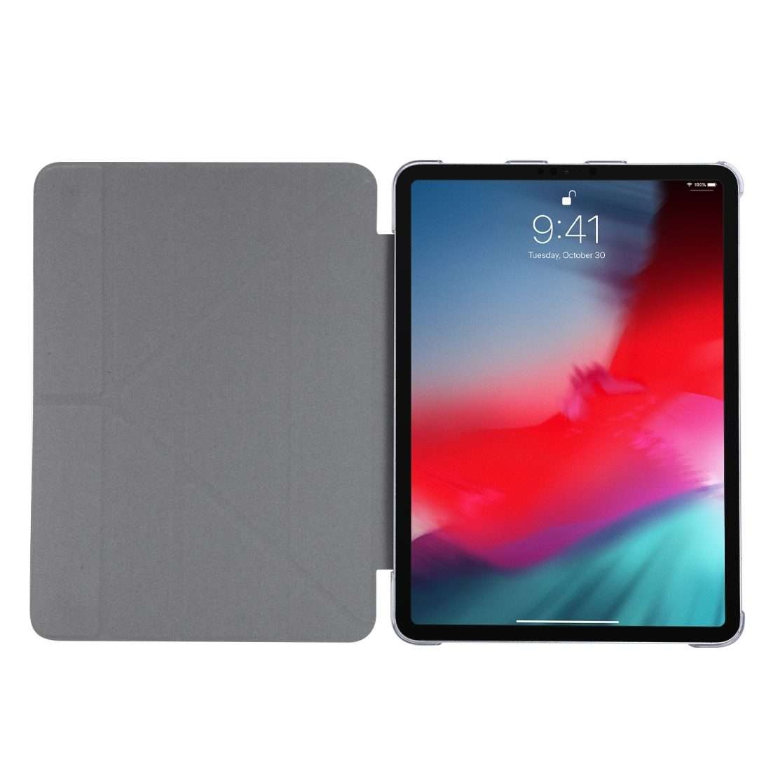 For iPad Air 13 2024 / 2025 / Pro 12.9 2020 Silk Texture Horizontal Deformation Flip ... (Silver)