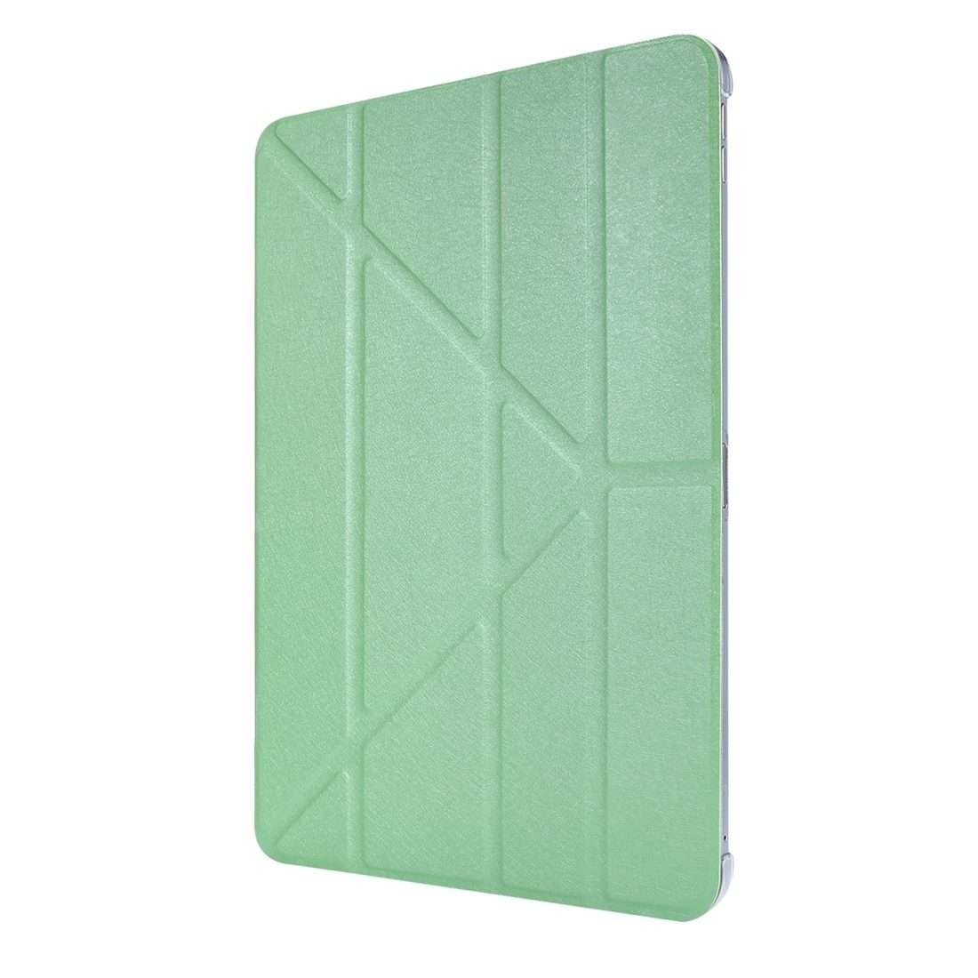 For iPad Air 13 2024 / 2025 / Pro 12.9 2020 Silk Texture Horizontal Deformation Flip L ... (Green)