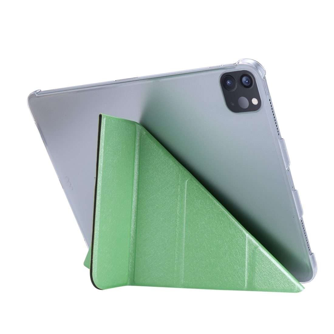 For iPad Air 13 2024 / 2025 / Pro 12.9 2020 Silk Texture Horizontal Deformation Flip L ... (Green)