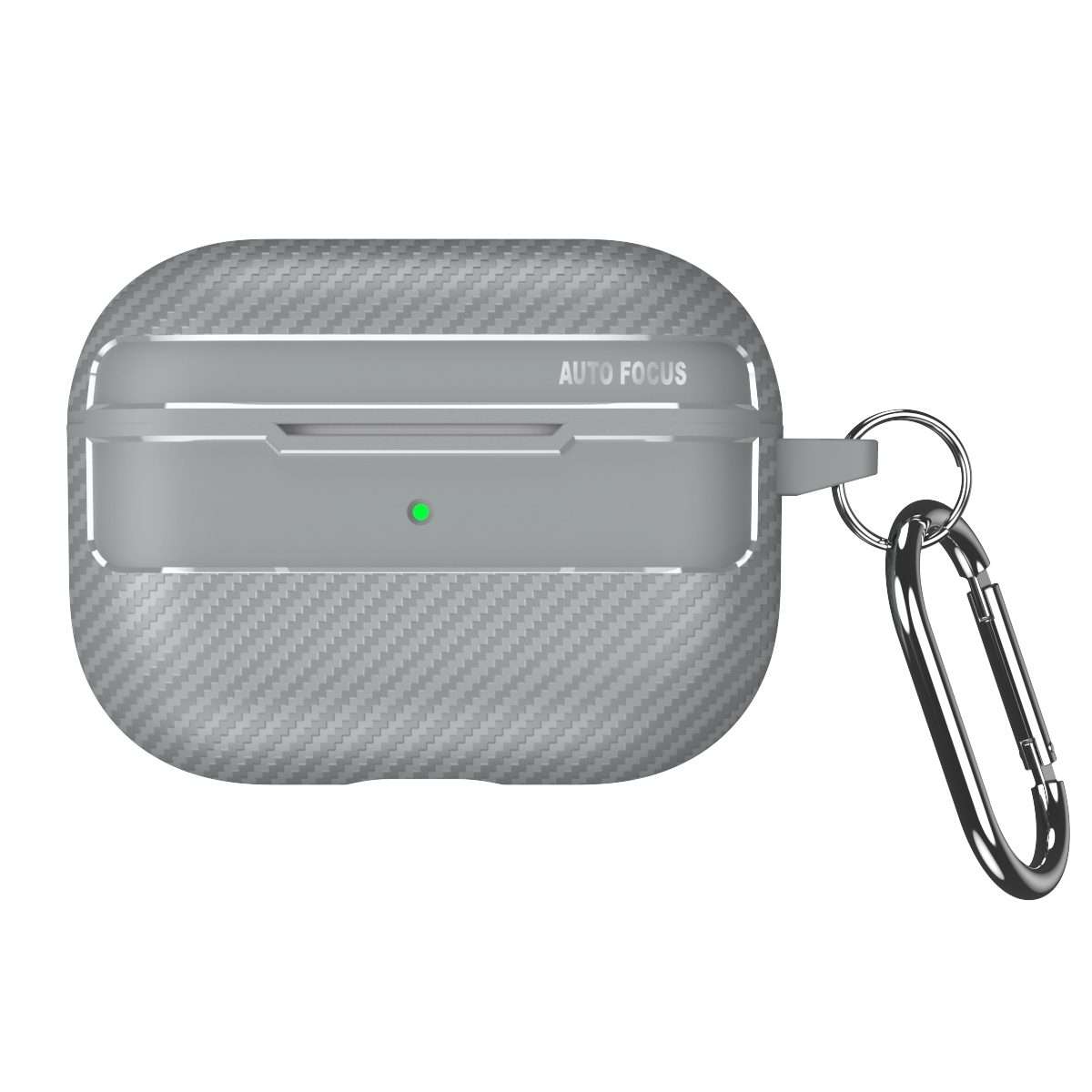 For AirPods Pro Carbon Fiber Texture Anti-fall Earphone Protective Case(Grey)