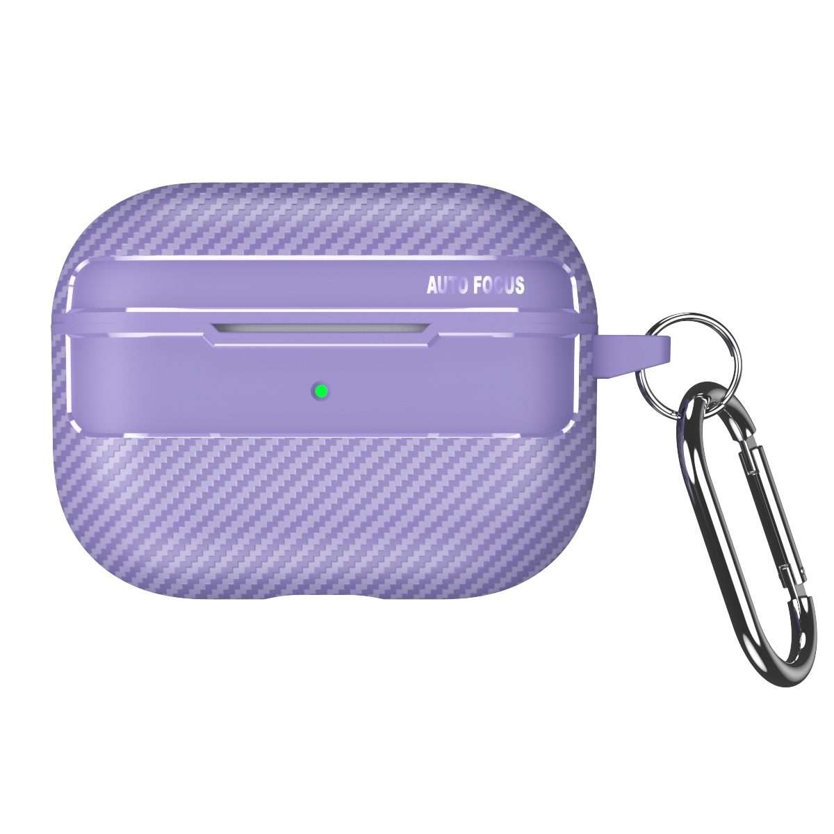 For AirPods Pro Carbon Fiber Texture Anti-fall Earphone Protective Case(Purple)