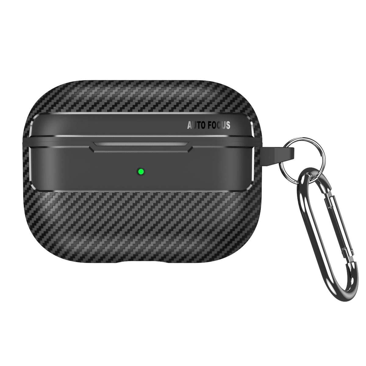 For AirPods Pro Carbon Fiber Texture Anti-fall Earphone Protective Case(Black)