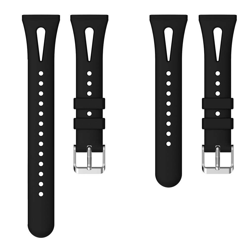 For Fitbit Versa 3 / 4 Water-drop Slim Silicone Watch Band, Size:S(Black)