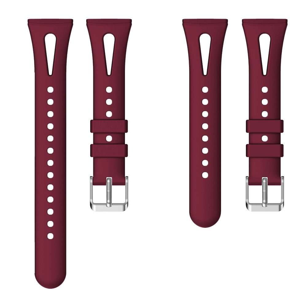 For Fitbit Versa 3 / 4 Water-drop Slim Silicone Watch Band, Size:S(Wine Red)