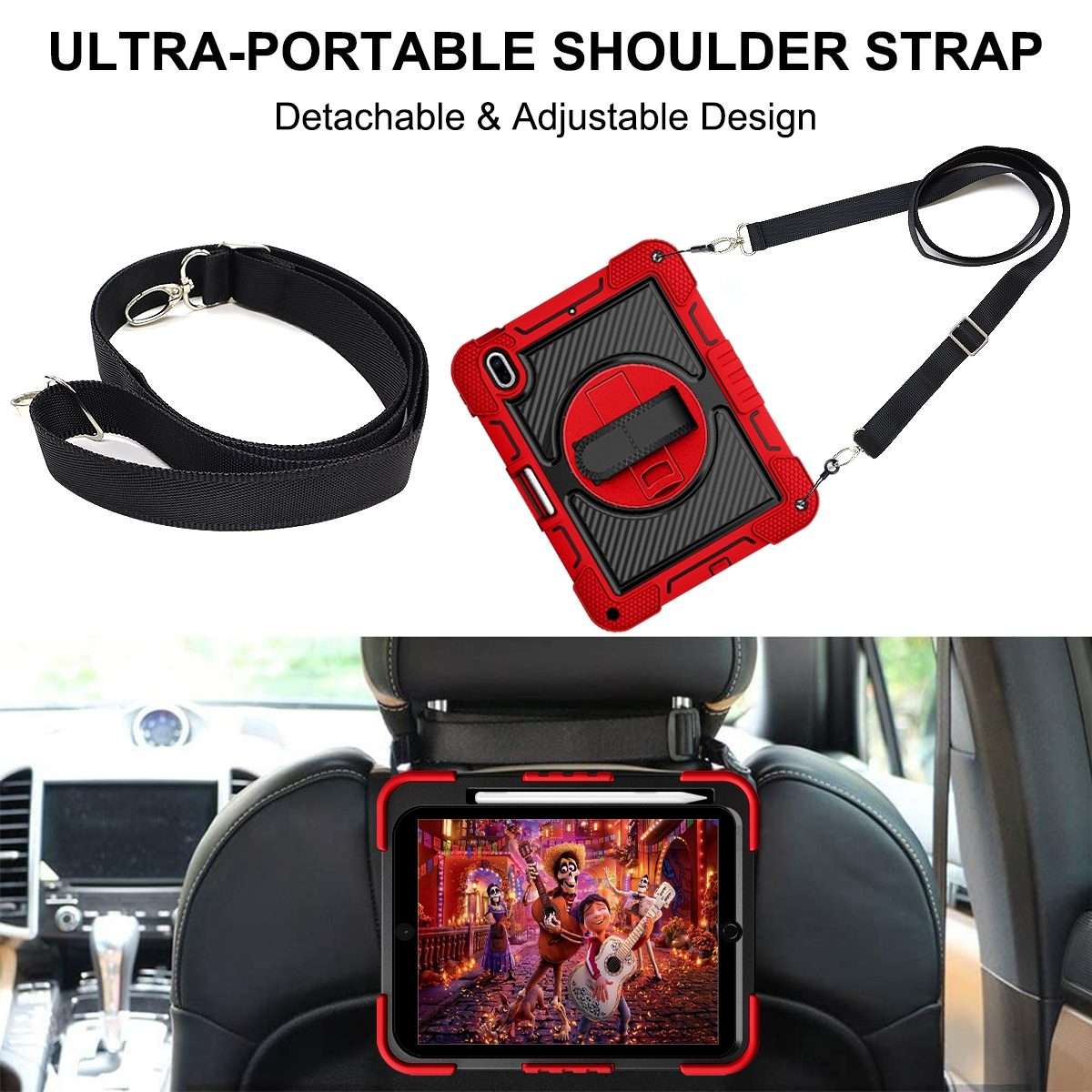 For iPad 2025 / 2022 360 Degree Rotation Shockproof Silicone + PC Tablet Case(Red+Black)