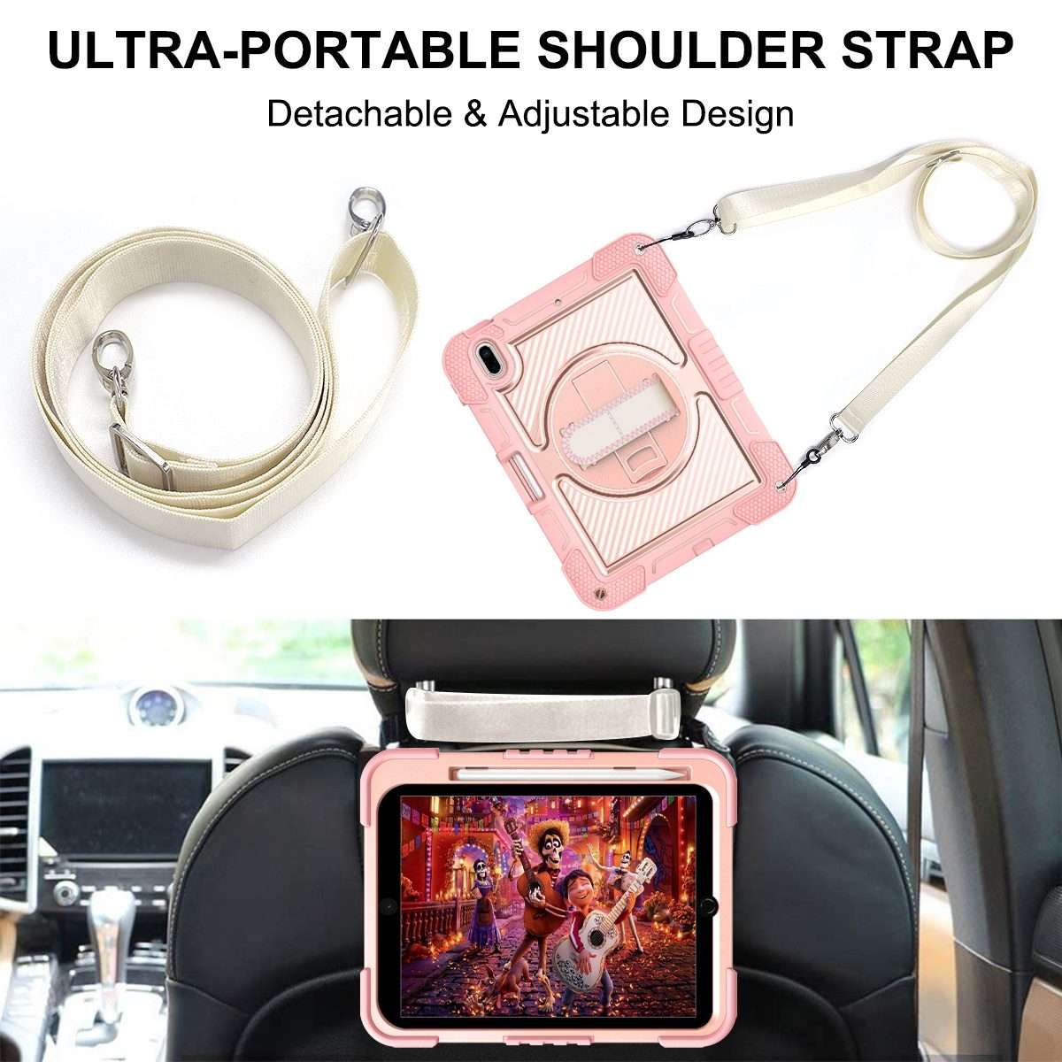 For iPad 2025 / 2022 360 Degree Rotation Shockproof Silicone + PC Tablet Case(Rose Gold)