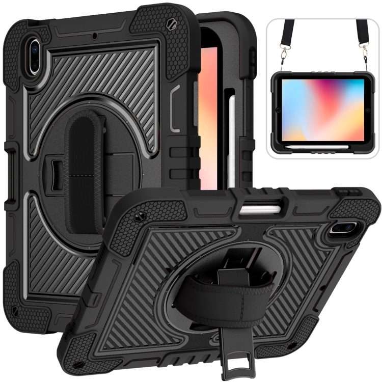For iPad 2025 / 2022 360 Degree Rotation Shockproof Silicone + PC Tablet Case(Black)