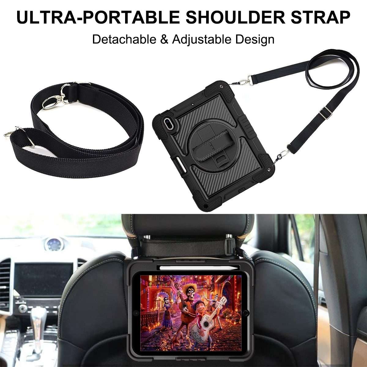 For iPad 2025 / 2022 360 Degree Rotation Shockproof Silicone + PC Tablet Case(Black)