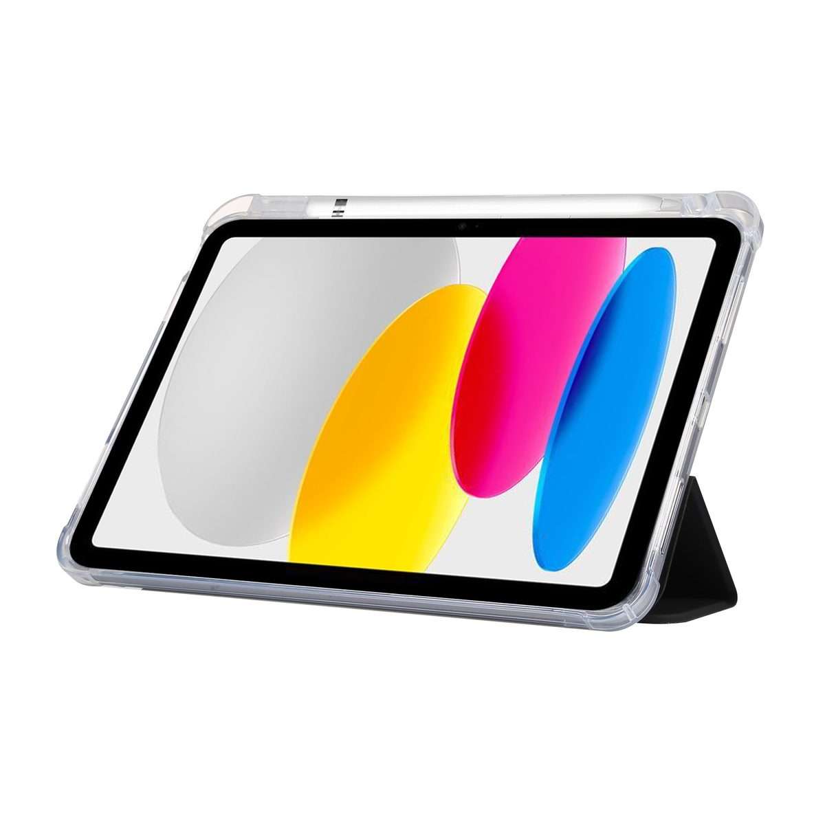 For iPad 2025 / 2022 3-folding Electric Pressed Skin Texture Leather Tablet Case(Black)