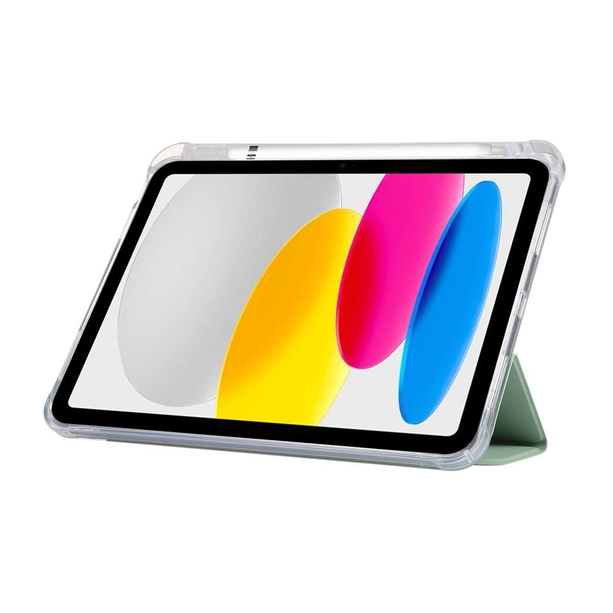 For iPad 2025 / 2022 3-folding Electric Pressed Skin Texture Leather Tablet Case(Green)