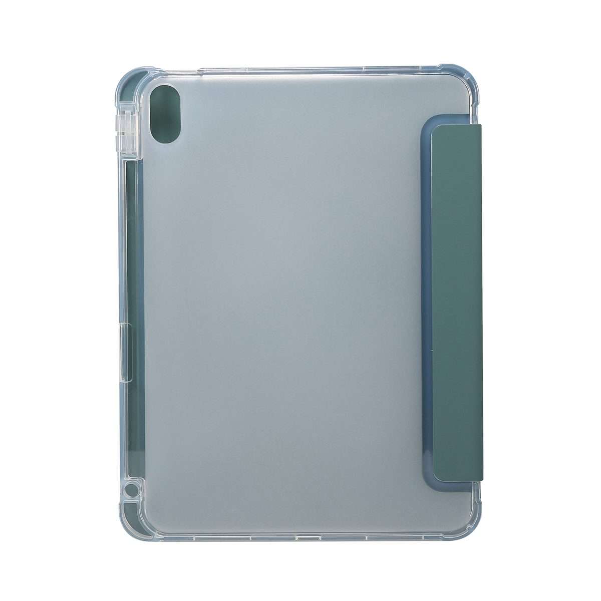 For iPad 2025 / 2022 3-folding Electric Pressed Skin Texture Leather Tablet Case(Deep Green)