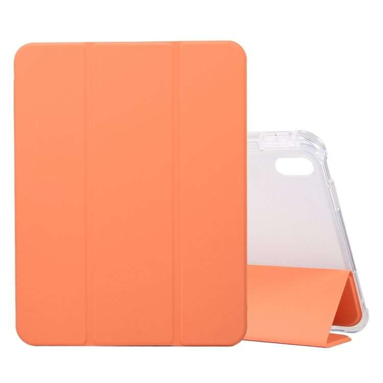 For iPad 2025 / 2022 3-folding Electric Pressed Skin Texture Leather Tablet Case(Orange)