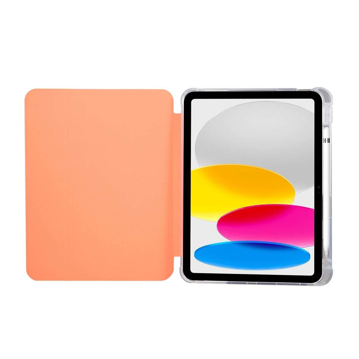 For iPad 2025 / 2022 3-folding Electric Pressed Skin Texture Leather Tablet Case(Orange)