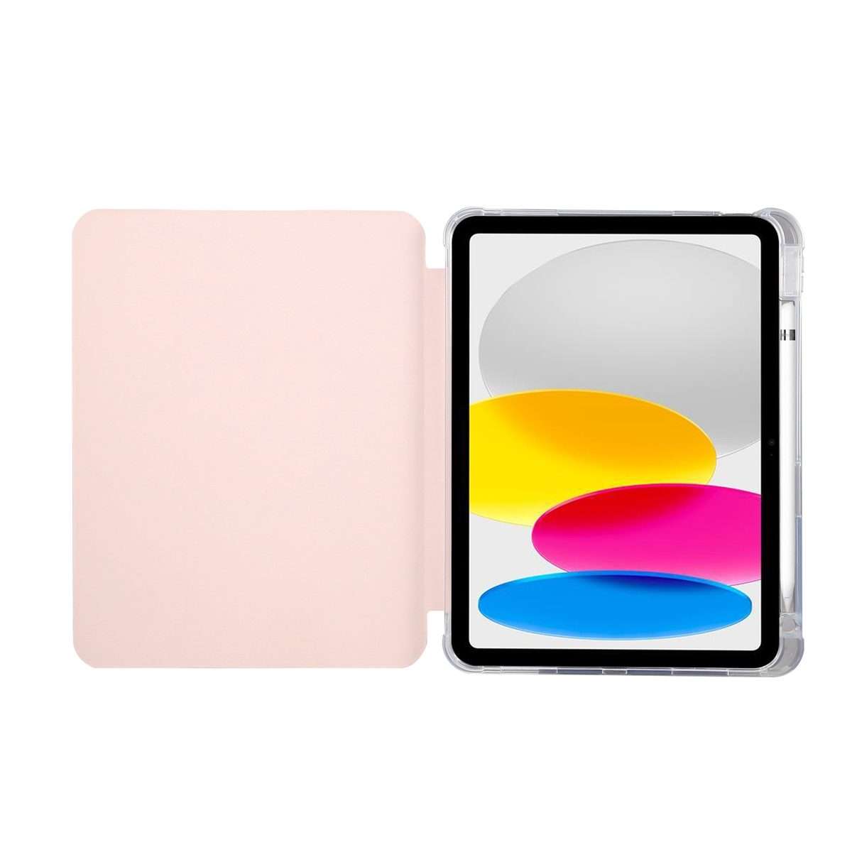 For iPad 2025 / 2022 3-folding Electric Pressed Skin Texture Leather Tablet Case(Light Pink)