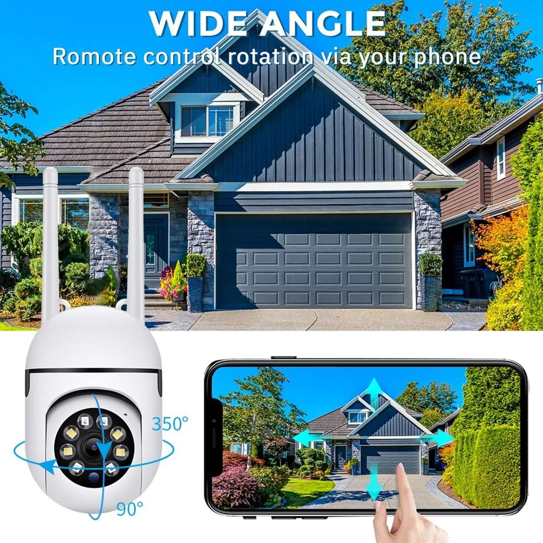 A7 1080P HD Wireless WiFi Smart Surveillance Camera Support Night Vision / Two Way Audio with 16G