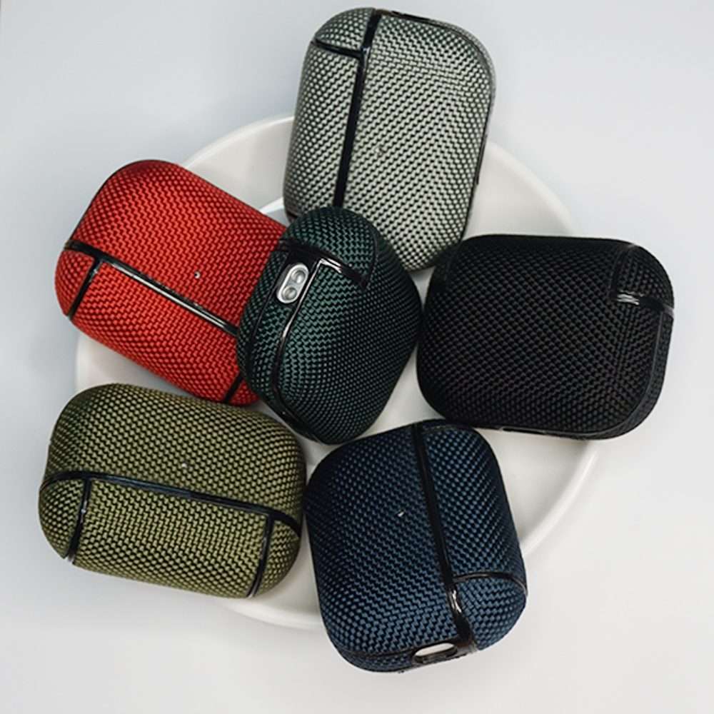 For AirPods Pro 2 Nylon Waterproof Wireless Earphone Case with Lanyard(Grey)