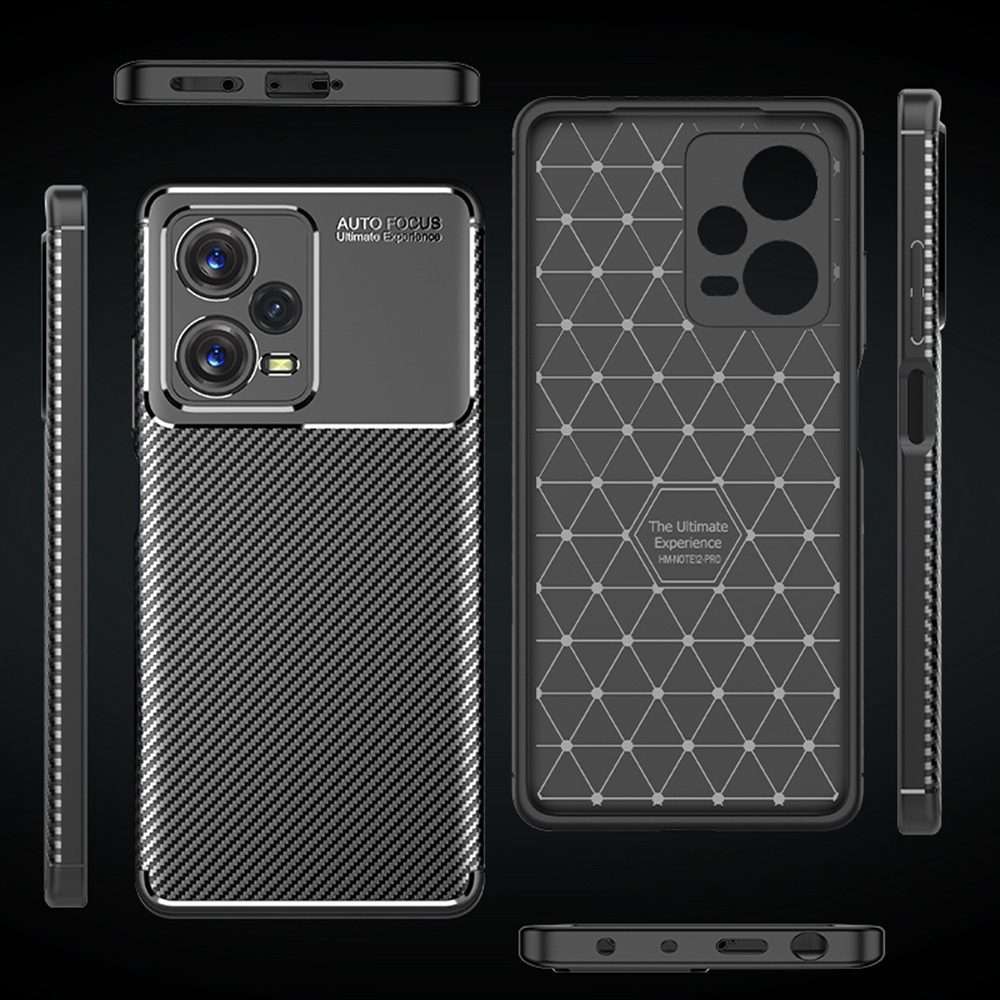 For Xiaomi Redmi Note 12 Pro 5G China / Global / Poco X5 Pro Carbon Fiber Texture Shoc ... (Black)