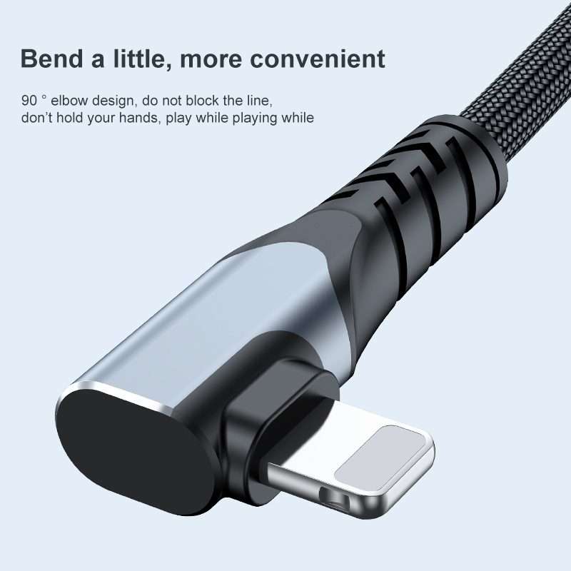 ADC-009 20W USB-C/Type-C to 8 Pin Double Elbow Data Cable, Length:2m