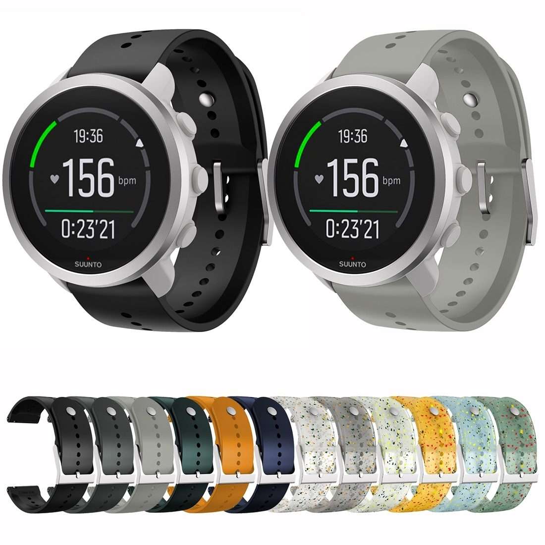 For Suunto 5 Peak Silicone Watch Band(Forest Green)