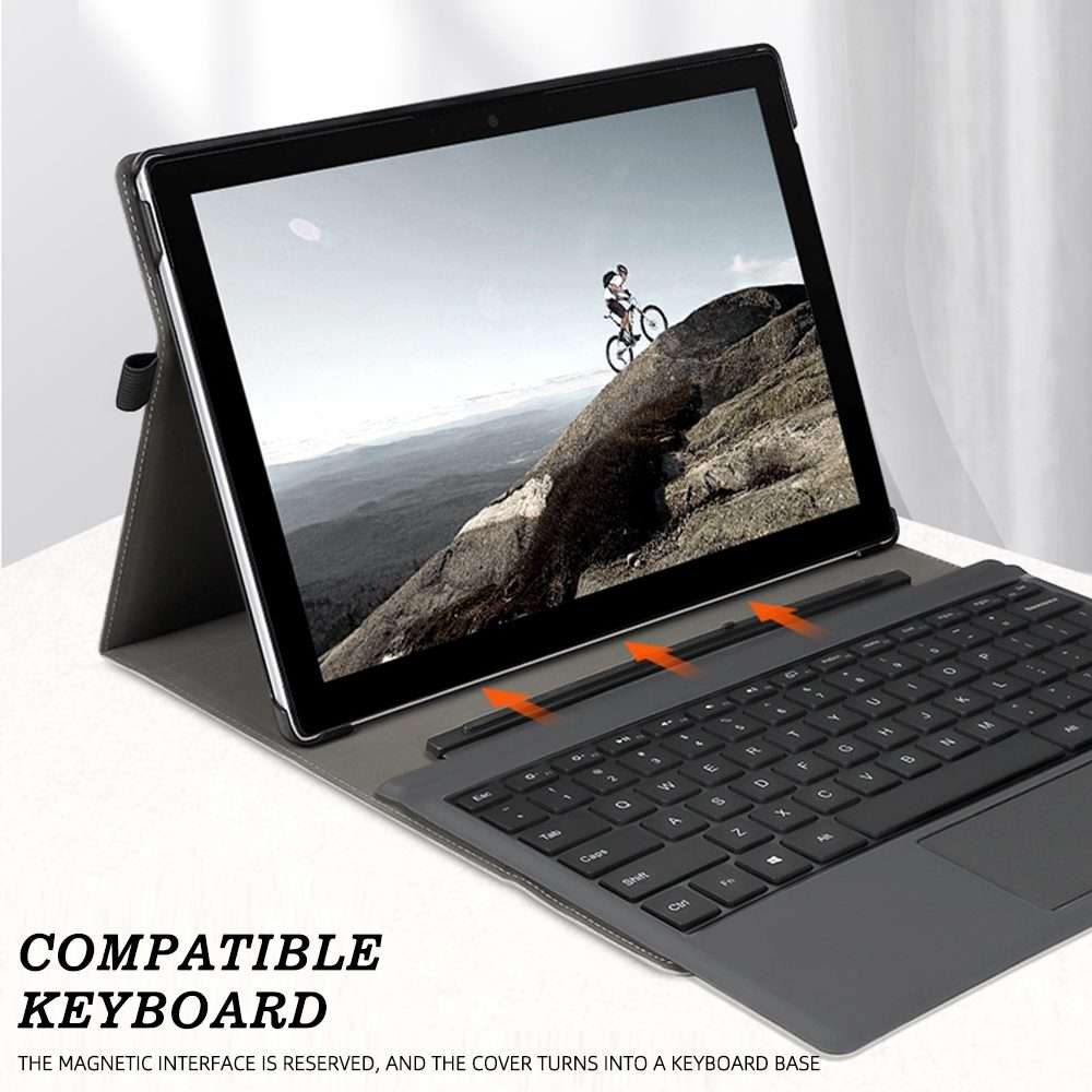 For MicroSoft Surface Pro 9 Deer Head Pattern Leather Tablet Case(Grey)