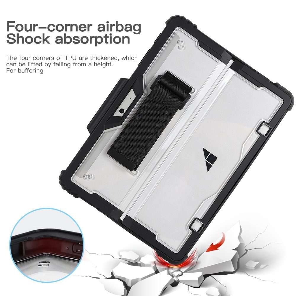 For Microsoft Surface Pro 10 / 9 Acrylic Transparent LaptopCase with Shoulder Strap(Black)
