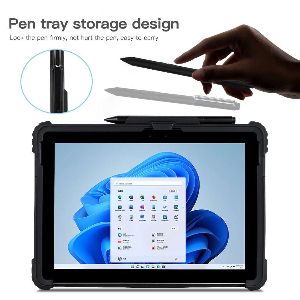 For Microsoft Surface Pro 10 / 9 Acrylic Transparent LaptopCase with Shoulder Strap(Black)