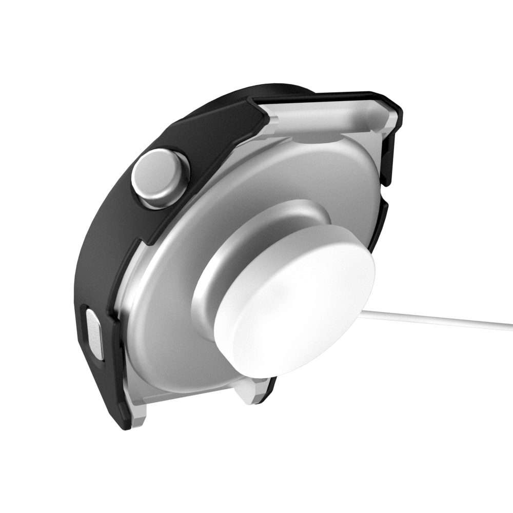 For Huawei GT3 Pro 46mm 2 in 1 PC Frame + Tempered Glass Film Watch Protective Case(Black)