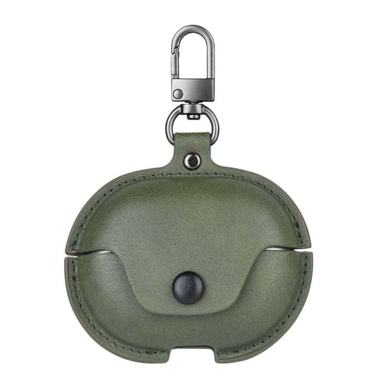 For Huawei FreeBuds Pro 2 Business Leather Earphone Protective Case with Hook(Green)