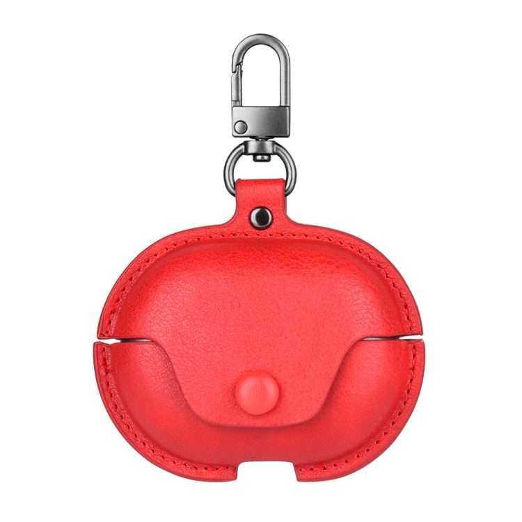 For Huawei FreeBuds Pro 2 Business Leather Earphone Protective Case with Hook(Red)