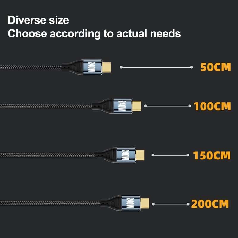 PD 240W Type-C to Type-C Fast Charge Data Cable, Length:2m