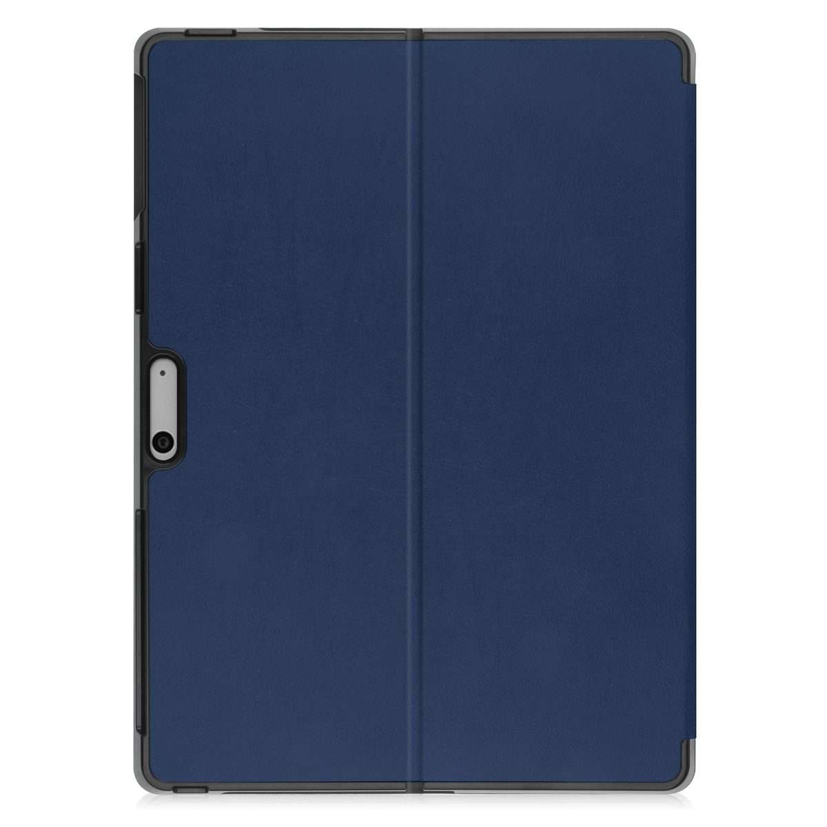 For Microsoft Surface Pro 9 Custer Pure Color Holder Leather Tablet Case(Dark Blue)