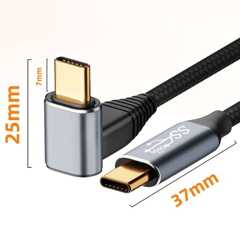 For Steam Deck Gen2 100W USB-C/Type-C Male to USB-C/Type-C Male Stereo Curved Data Cable ... 0.5m