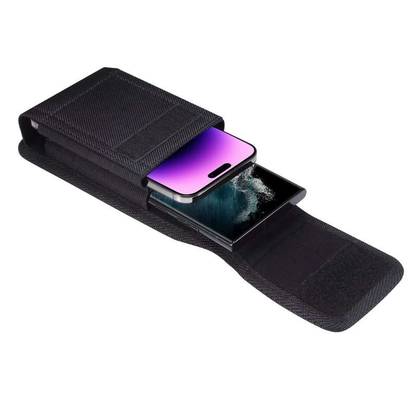 For 6.5-6.9 inch Smartphones Vertical Double Grid Oxford Cloth Phone Case(Black)