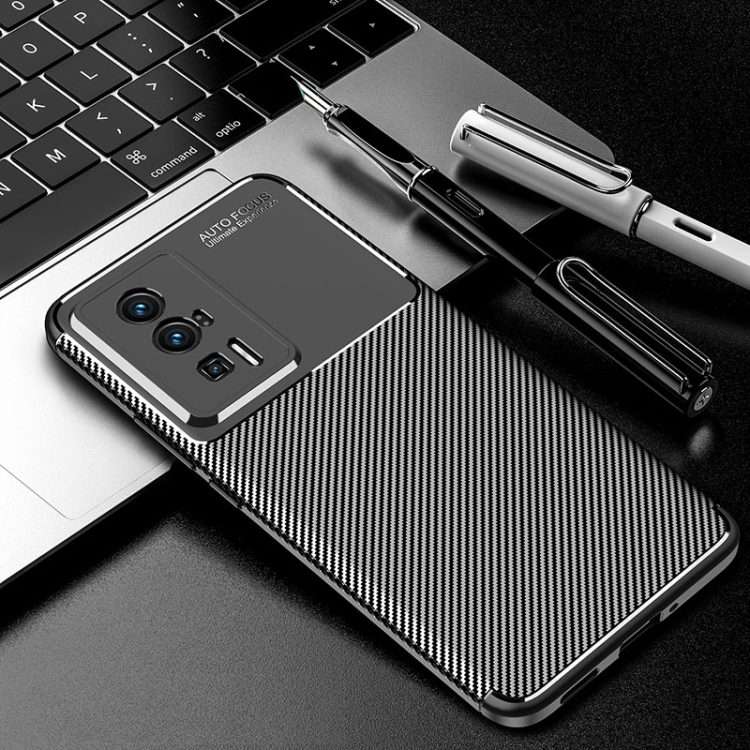 For Xiaomi Redmi K60 Pro Carbon Fiber Texture Shockproof TPU Phone Case(Black)
