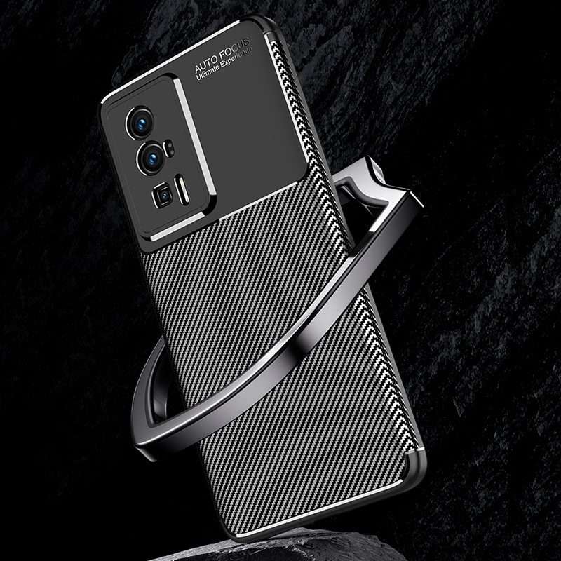 For Xiaomi Redmi K60 Pro Carbon Fiber Texture Shockproof TPU Phone Case(Black)