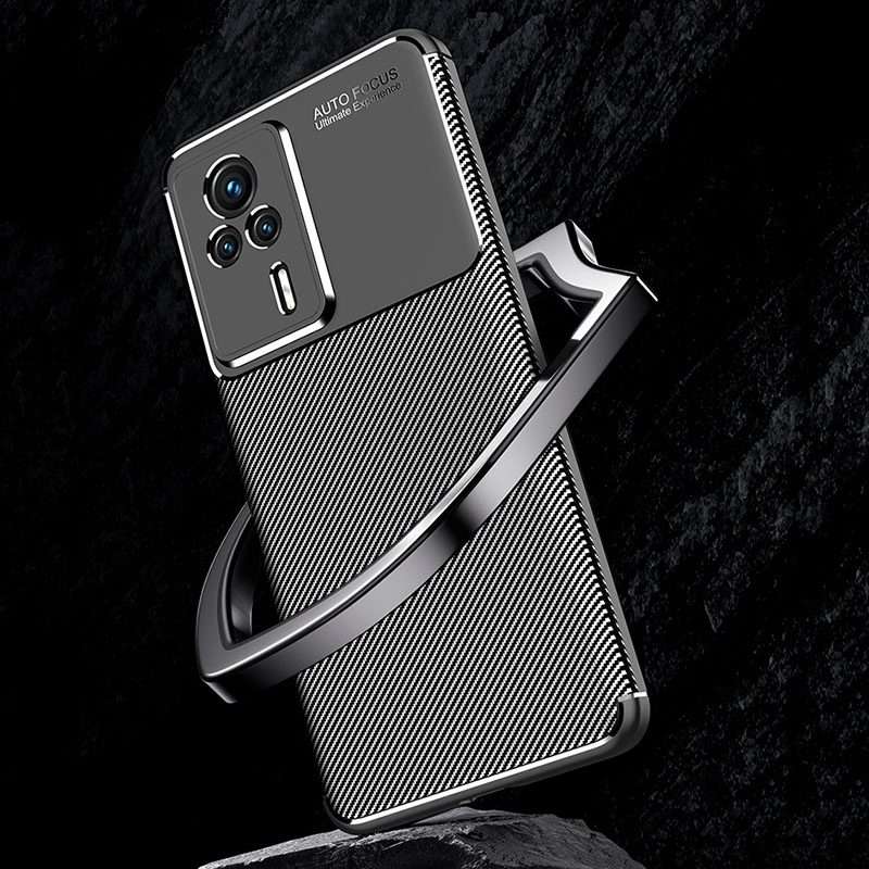 For Xiaomi Redmi K60E Carbon Fiber Texture Shockproof TPU Phone Case(Black)