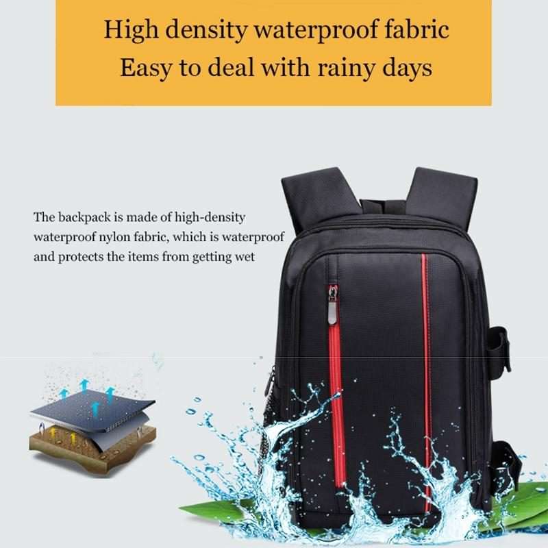 Outdoor Camera Backpack Waterproof Photography Camera Shoulders Bag, Size:33.5x25.5x15.5cm(Red)