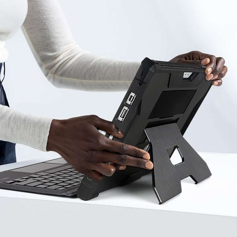 For MicroSoft Surface Pro 4 / 5 / 6 / 7 Armor Kickstand Shockproof Tablet Case(Grey White)