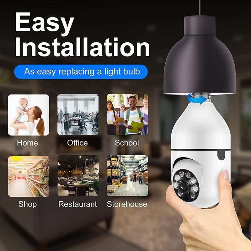 ESCAM 2.0MP 1080P Light Bulb WiFi Camera, Support IR Night Vision / Motion Detection / Two-way Voi